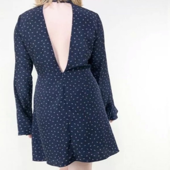 J.O.A Navy Mockneck Dress Size Small - Picture 6 of 8